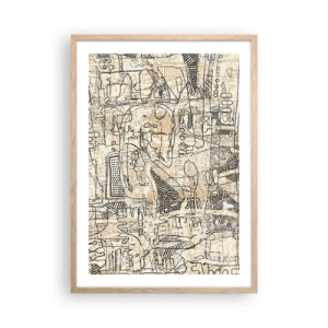 Pôster com moldura de carvalho claro - À espera de ser decifrado - 50x70 cm