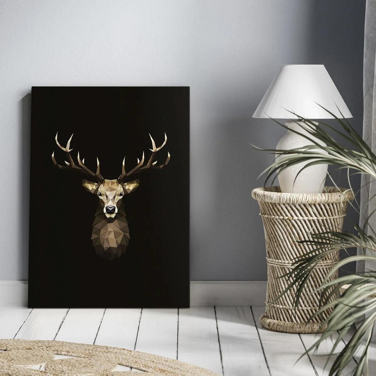 Quadro em tela - Veado cubista - 45x80 cm