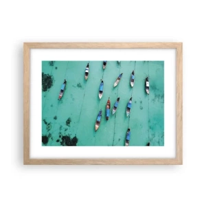 Pôster com moldura de carvalho claro - Na alegre expectativa - 40x30 cm