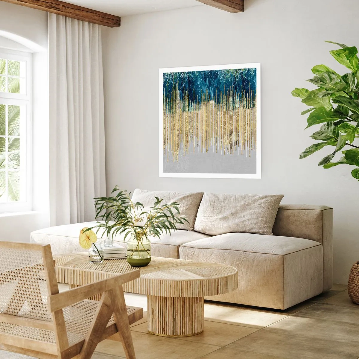 Pôster - Borda dourada - 60x60 cm