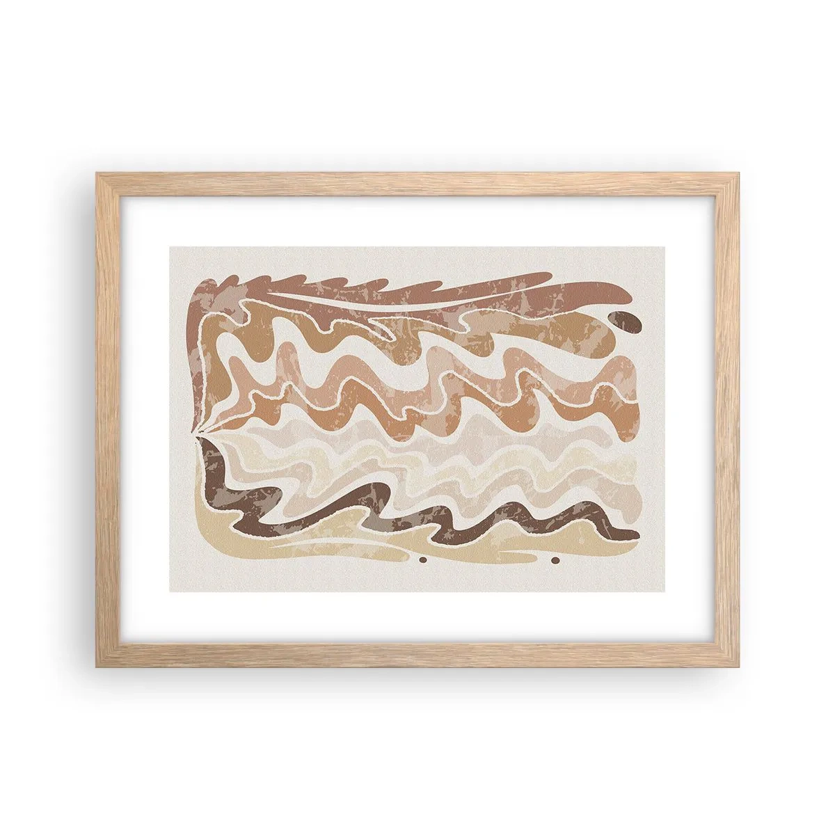 Pôster com moldura de carvalho claro - Boa energia – boas emoções - 40x30 cm