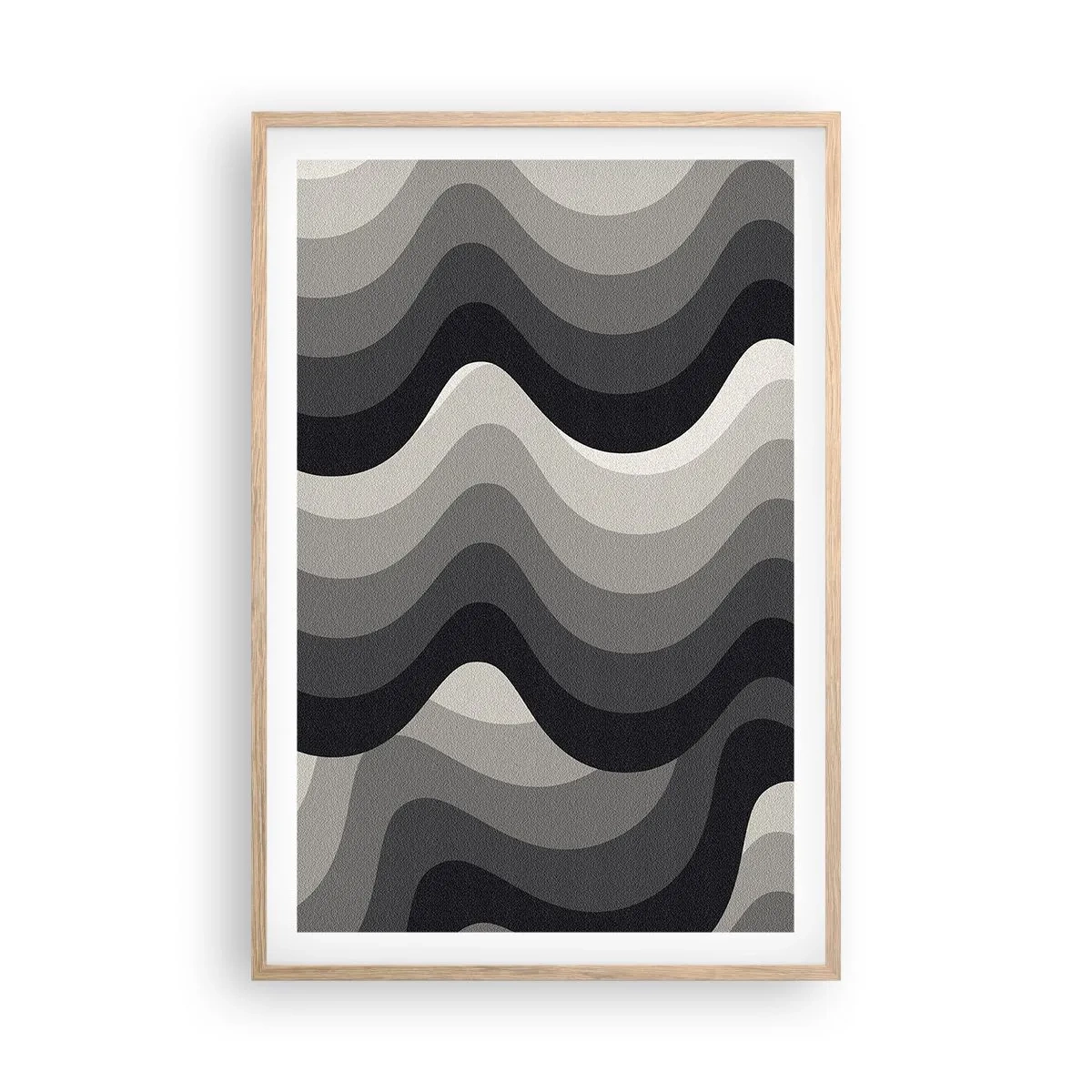 Pôster com moldura de carvalho claro - Onda após onda - 61x91 cm