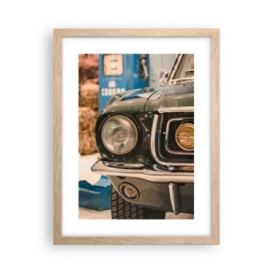 Pôster com moldura de carvalho claro - Encontro com uma lenda - 30x40 cm