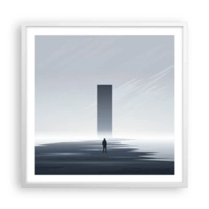 Pôster em moldura branca - Oportunidade ou ameaça? - 60x60 cm