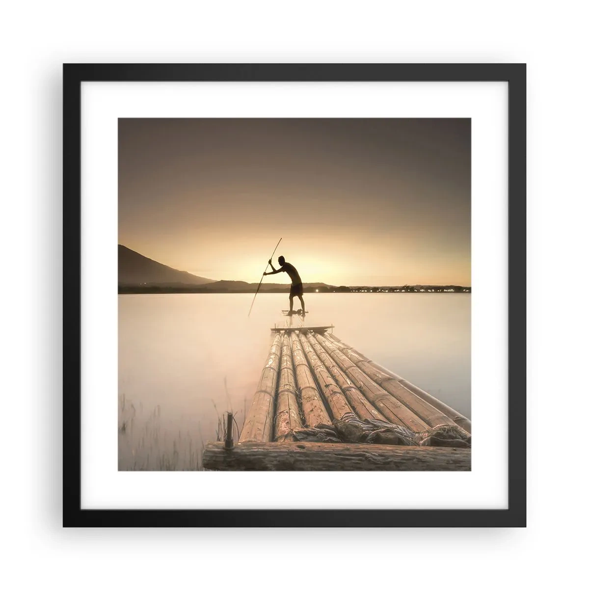 Pôster com moldura preta - Antes de descansar - 40x40 cm