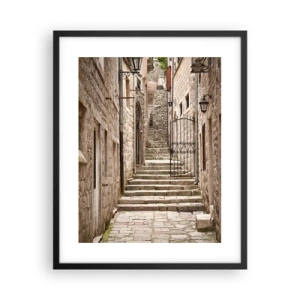 Pôster com moldura preta - Beco velho mágico - 40x50 cm