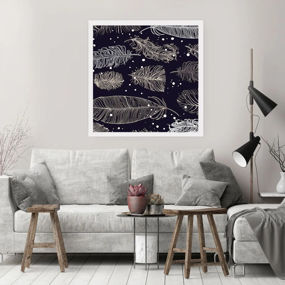 Pôster - Rendas de penas - 40x40 cm