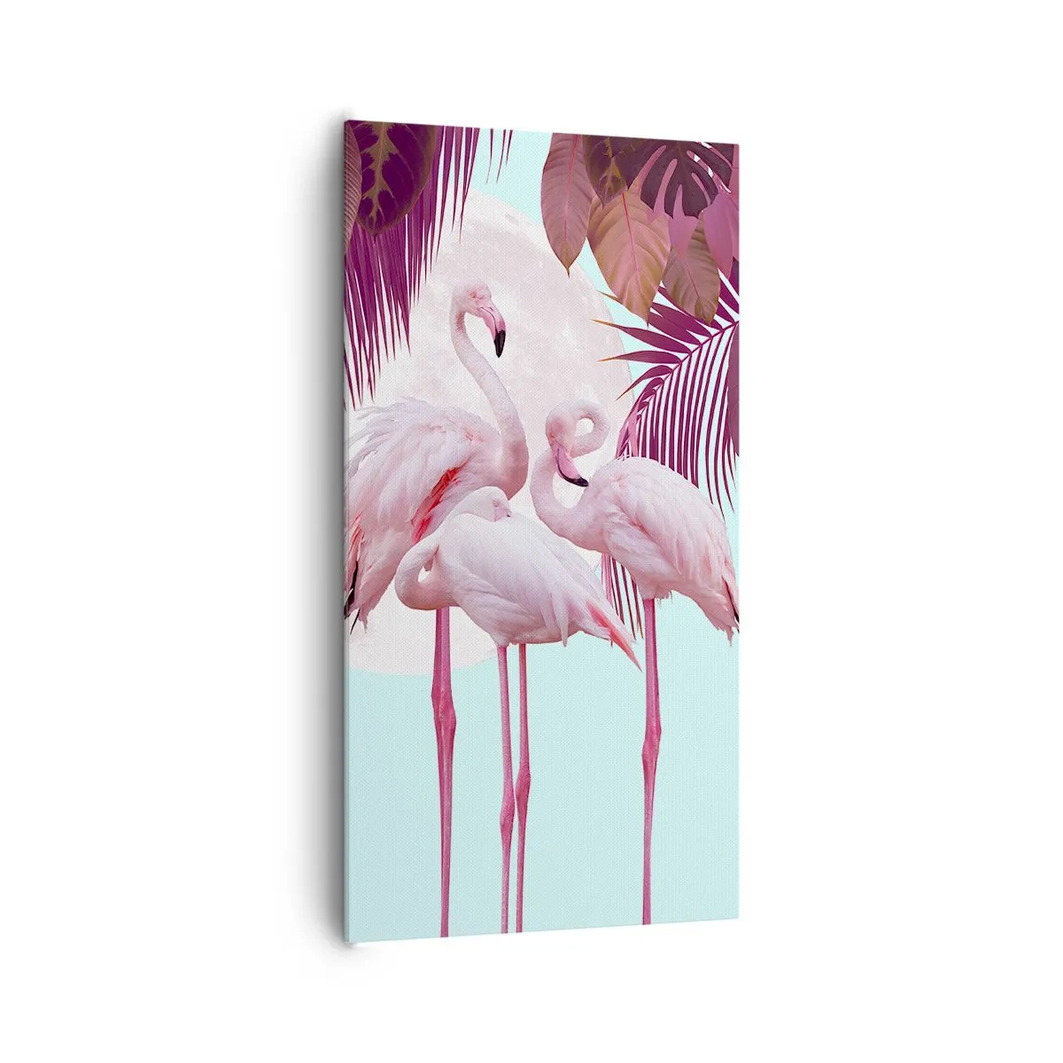 Quadro em tela - Três graças de pássaros - 65x120 cm