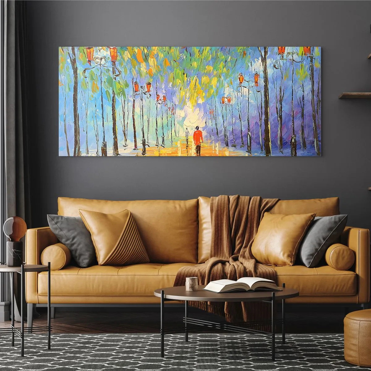 Quadro em vidro - Canto nocturno da chuva - 140x50 cm