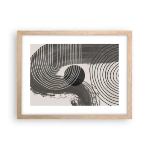 Pôster com moldura de carvalho claro - O oval vence - 40x30 cm