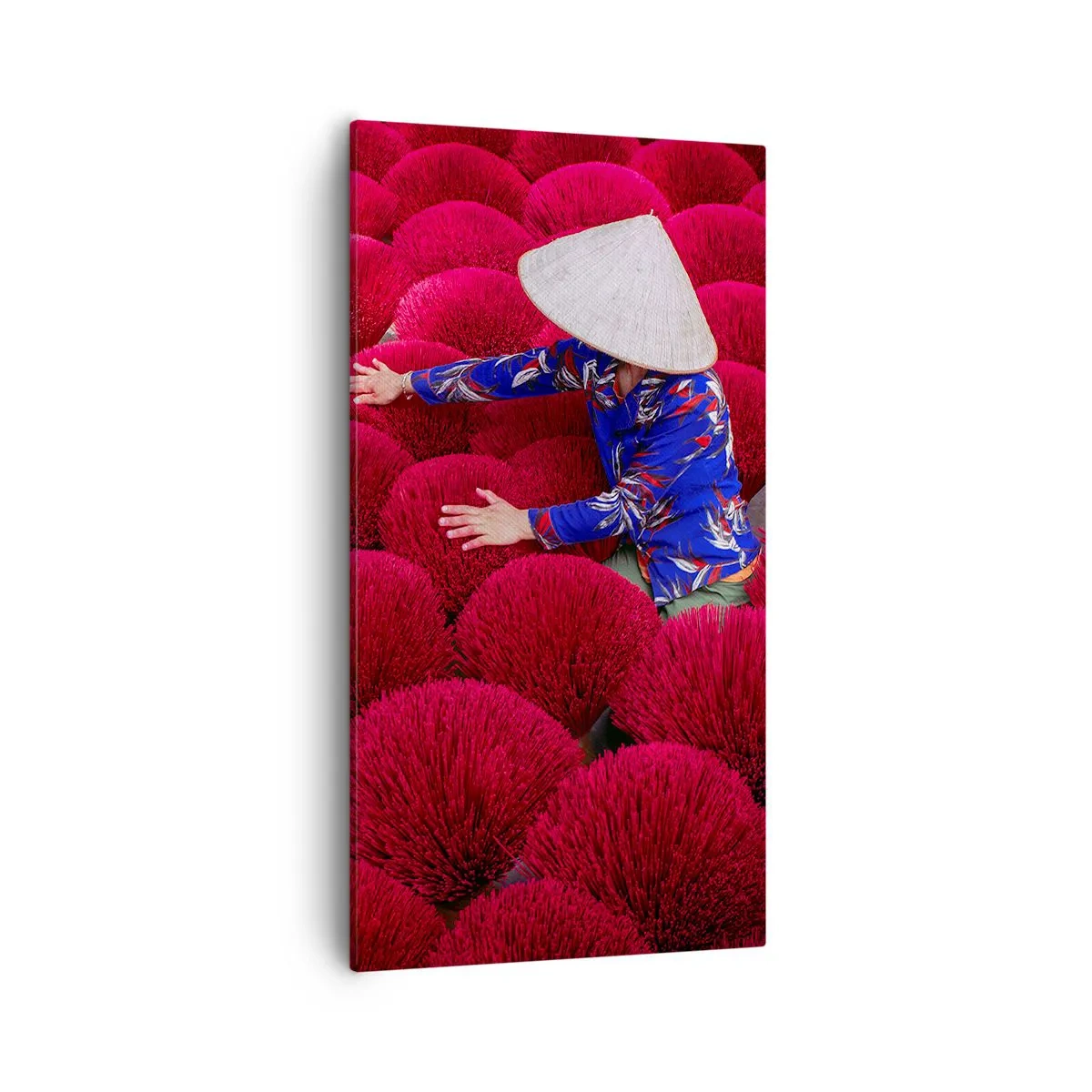 Quadro em tela - No campo de arroz - 55x100 cm