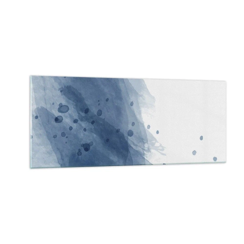 Quadro em vidro - Tule azul - 100x40 cm