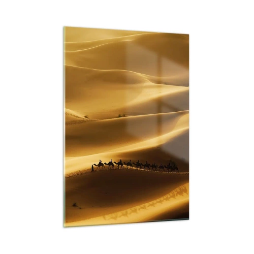 Quadro em vidro - Caravana nas ondas do deserto - 50x70 cm