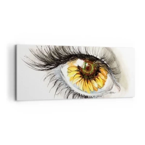Quadro em tela - Um olhar tão quente como o verão - 100x40 cm