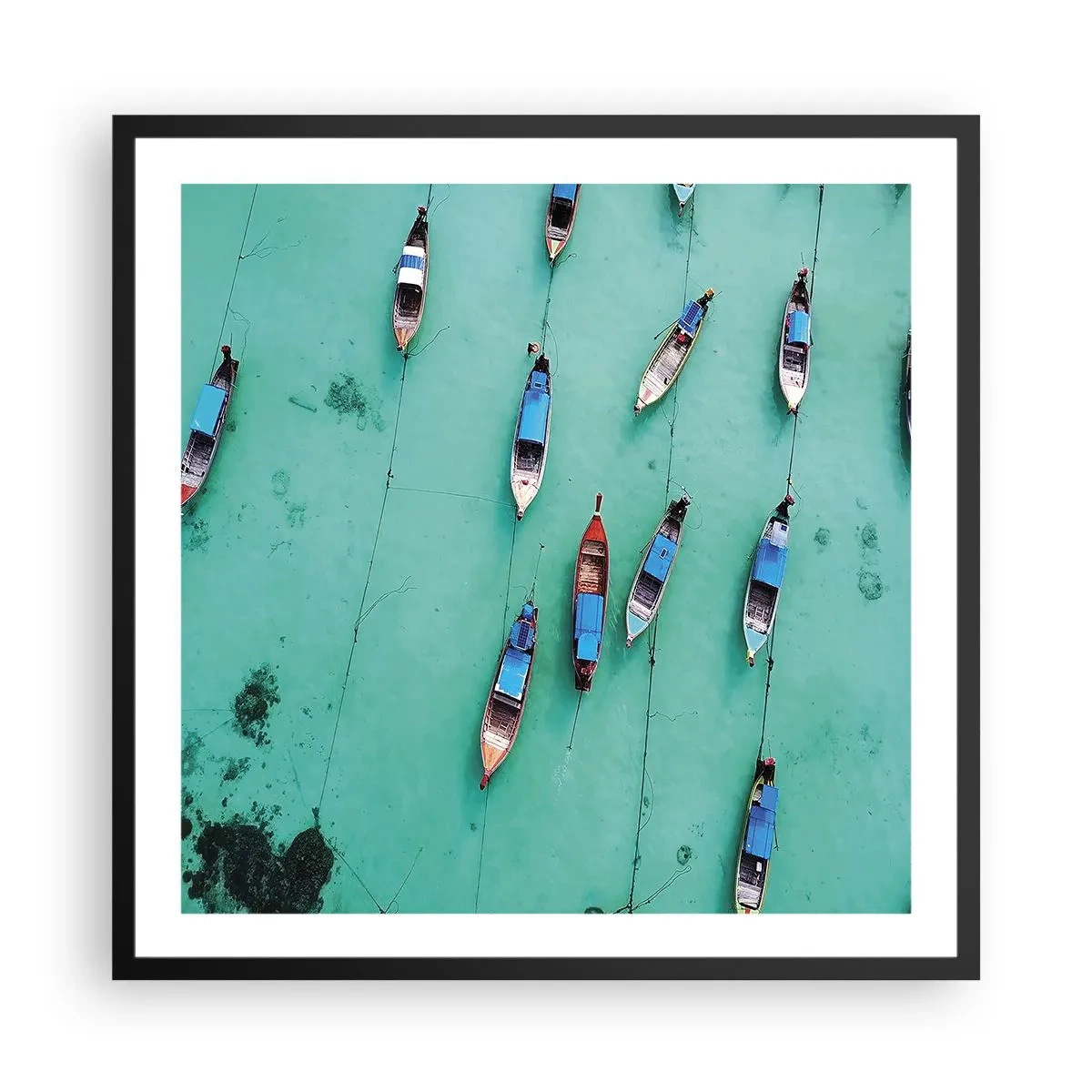 Pôster com moldura preta - Na alegre expectativa - 60x60 cm