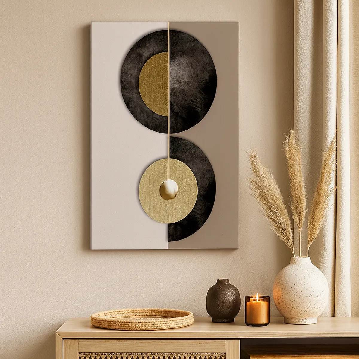 Quadro em tela - Variações ao redor do círculo - 50x70 cm