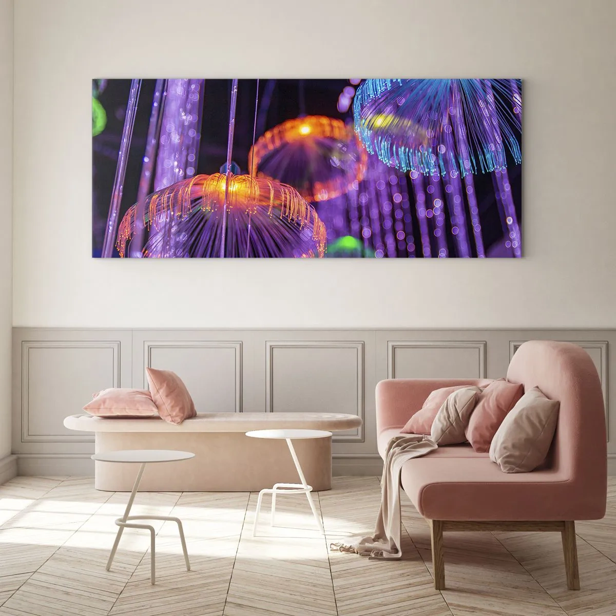 Quadro em vidro - Fonte de luz - 100x40 cm