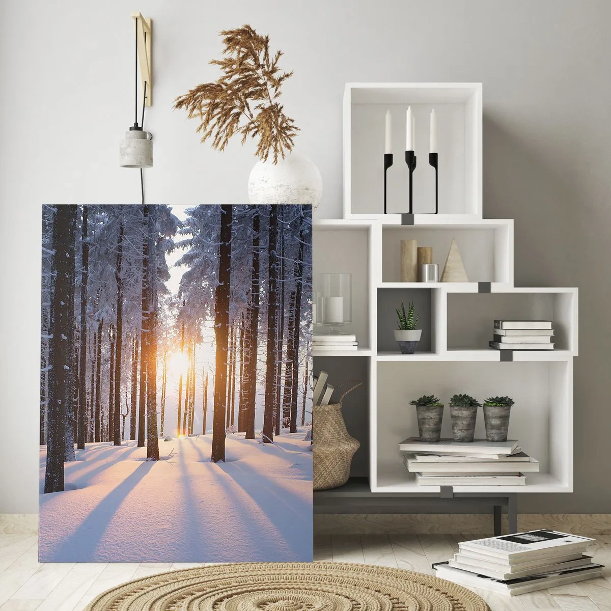 Quadro em vidro - Preto no branco - 50x70 cm