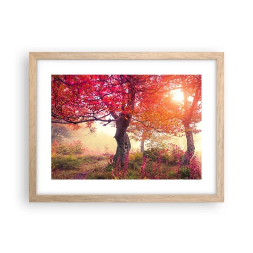 Pôster com moldura de carvalho claro - Um frenesi de florescimento - 40x30 cm