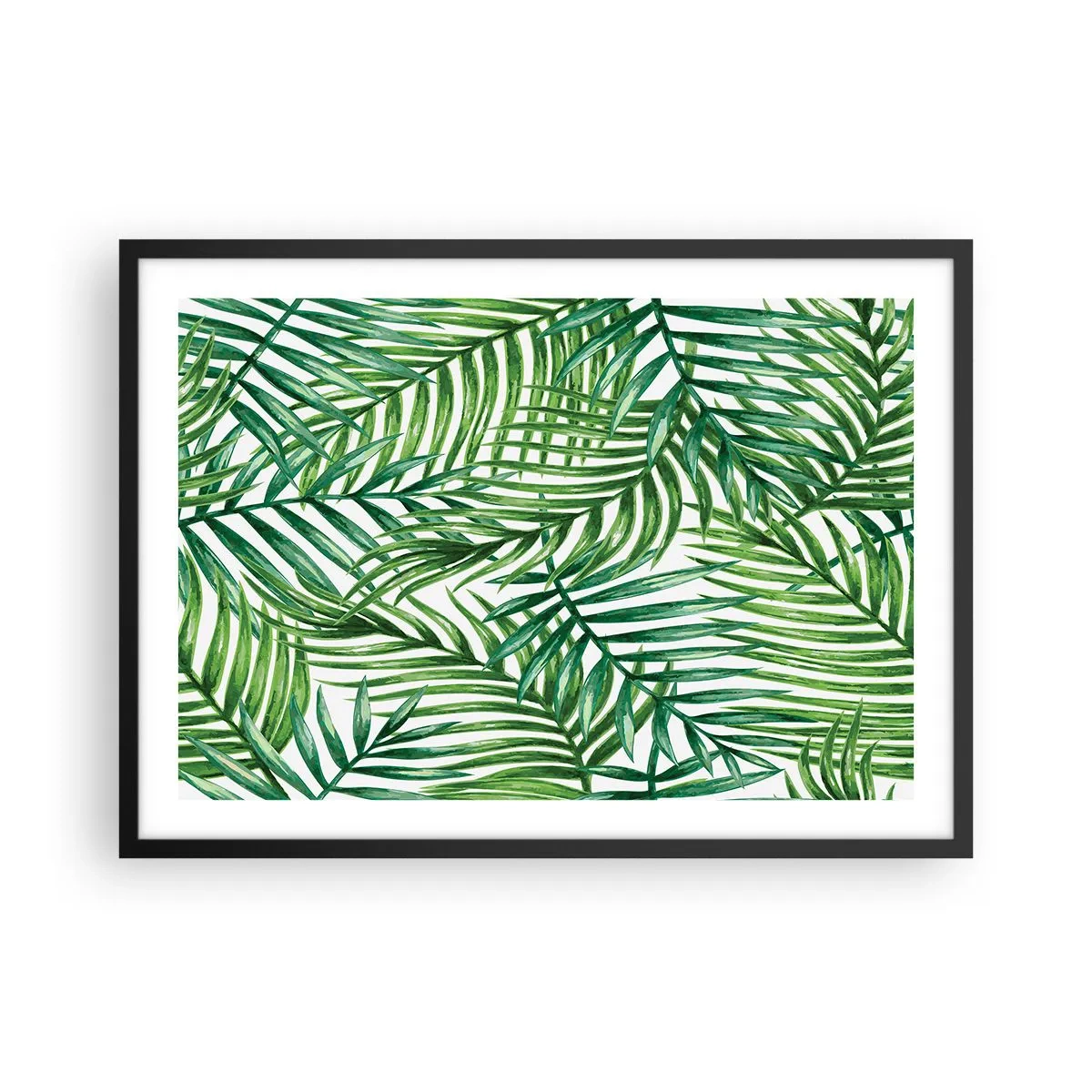 Pôster com moldura preta - Sob as folhas verdes - 70x50 cm