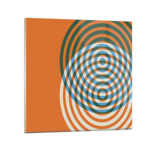 Quadro em vidro - Variação circular abstrata - 30x30 cm