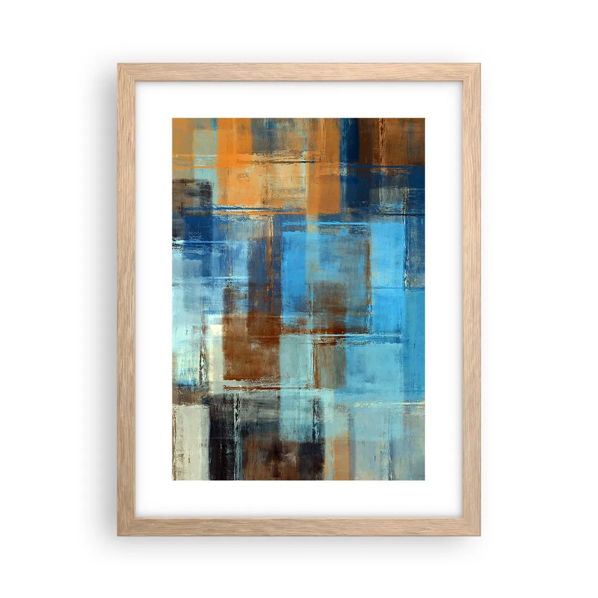 Pôster com moldura de carvalho claro - Através da cortina azul - 30x40 cm