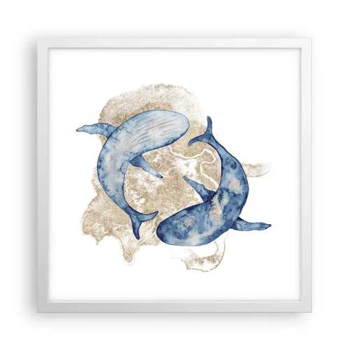 Pôster em moldura branca - Amizade ou amor? - 40x40 cm