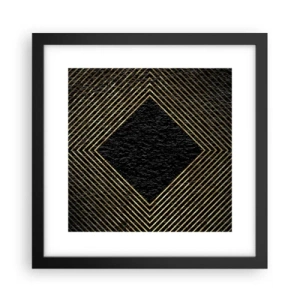 Pôster com moldura preta - Geometria em estilo glamoroso - 30x30 cm
