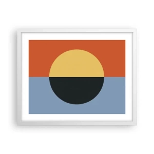 Pôster em moldura branca - Composição do calor e do frio - 50x40 cm