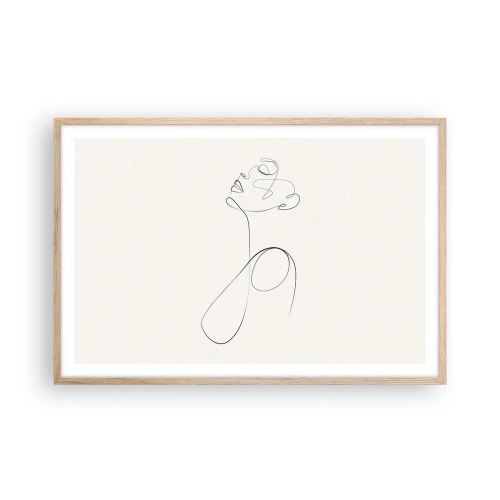 Pôster com moldura de carvalho claro - Enrolada em sonhos - 91x61 cm