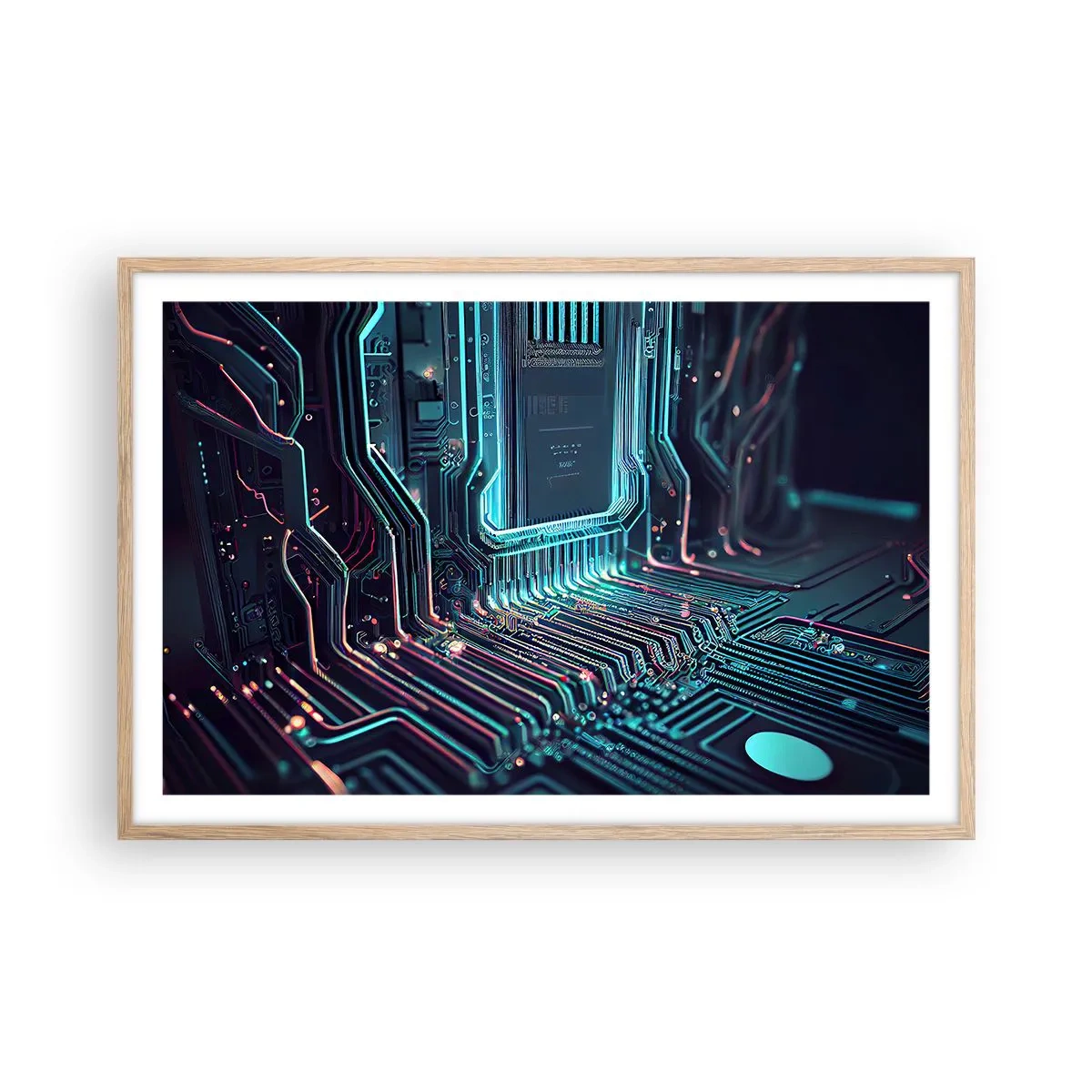 Pôster com moldura de carvalho claro - Só estou a pensar... - 91x61 cm