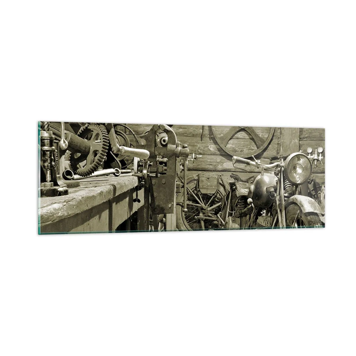 Quadro em vidro - No depósito do tio Jorge - 90x30 cm