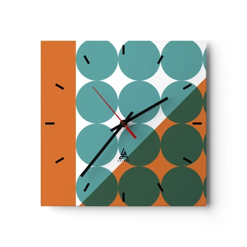 Relógio de parede - Relógio em vidro - Para cima e na diagonal - 40x40 cm