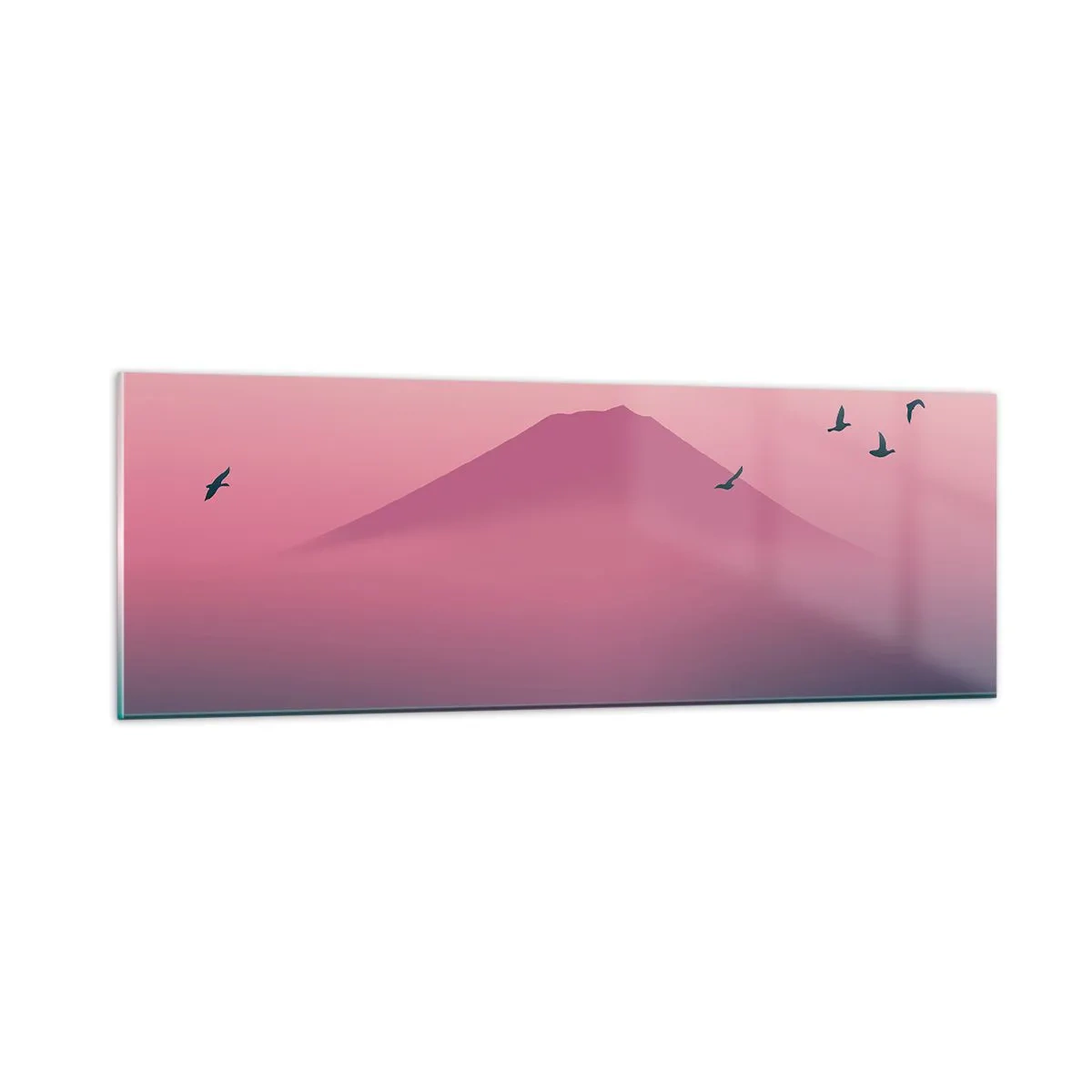 Quadro em vidro - Andarilhos sob as nuvens - 90x30 cm