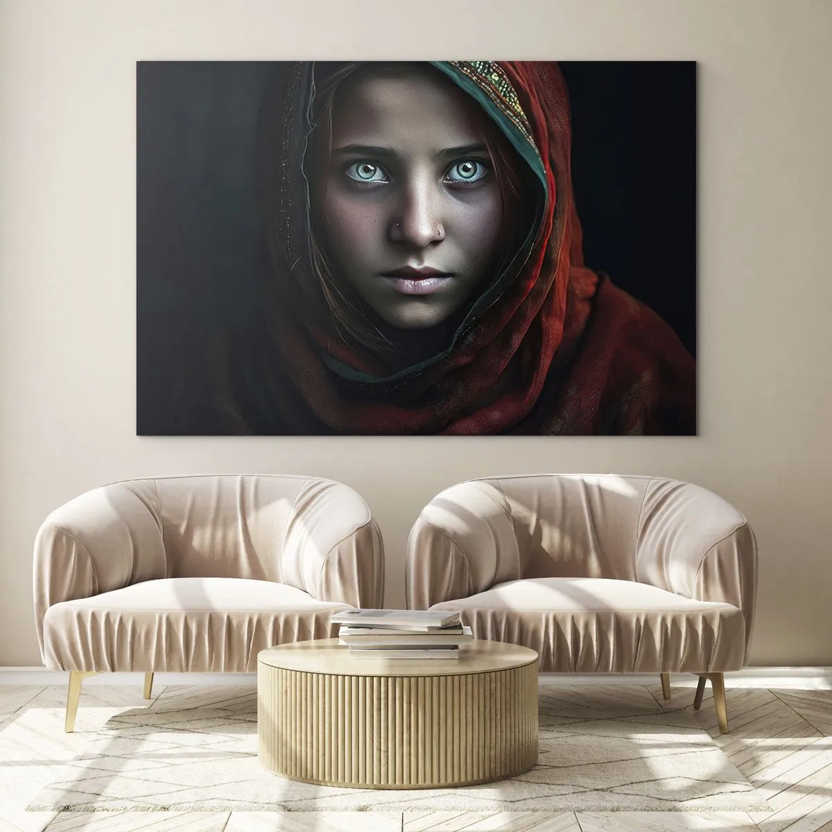 Quadro em vidro - Princesa oriental - 100x70 cm
