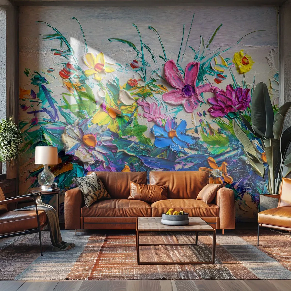 Papel de Parede Premium Canvas - Não é de todo natureza morta - Flores, Buquê de flores, Jardim - 350x256 cm