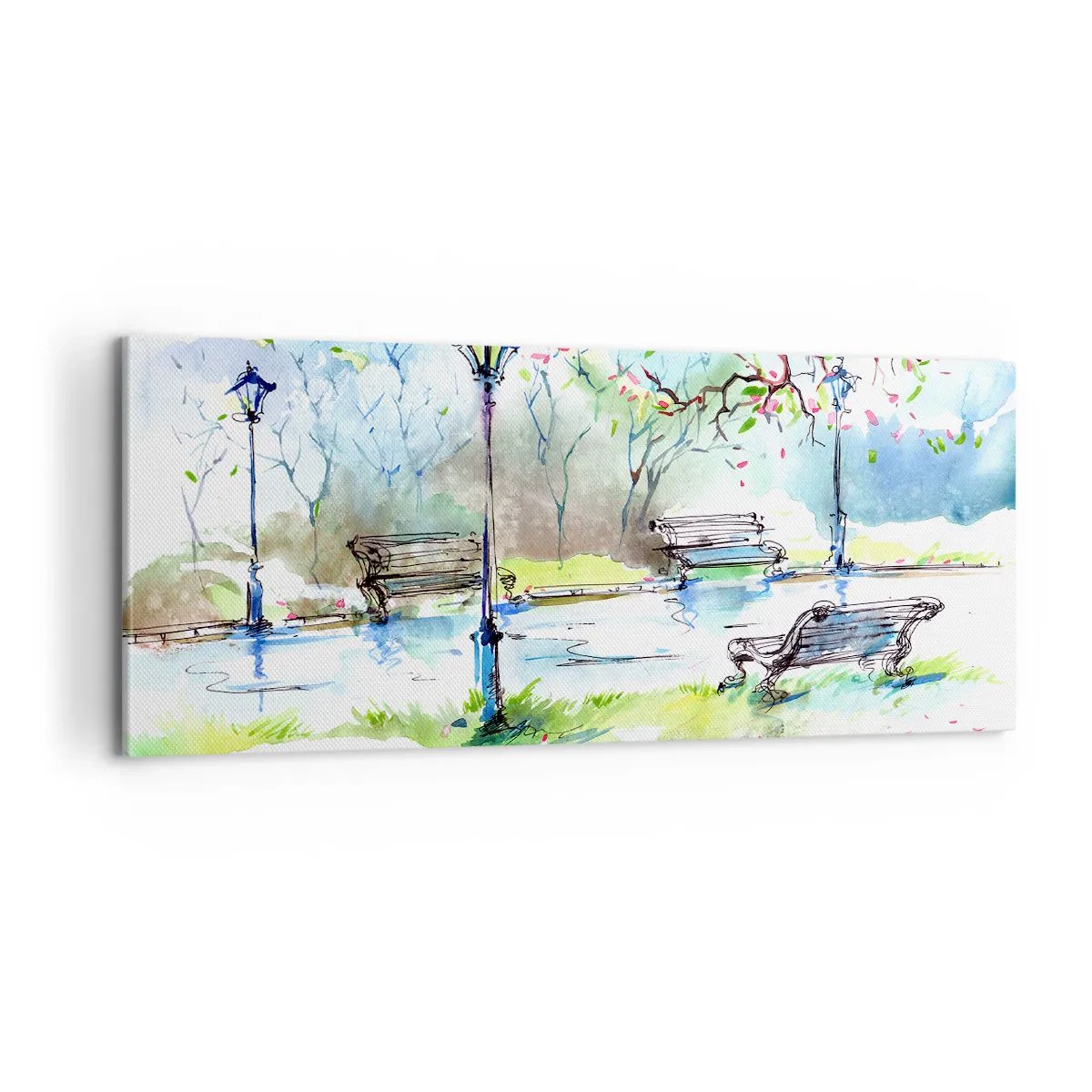 Quadro em tela - O encanto do silêncio do parque - 100x40 cm