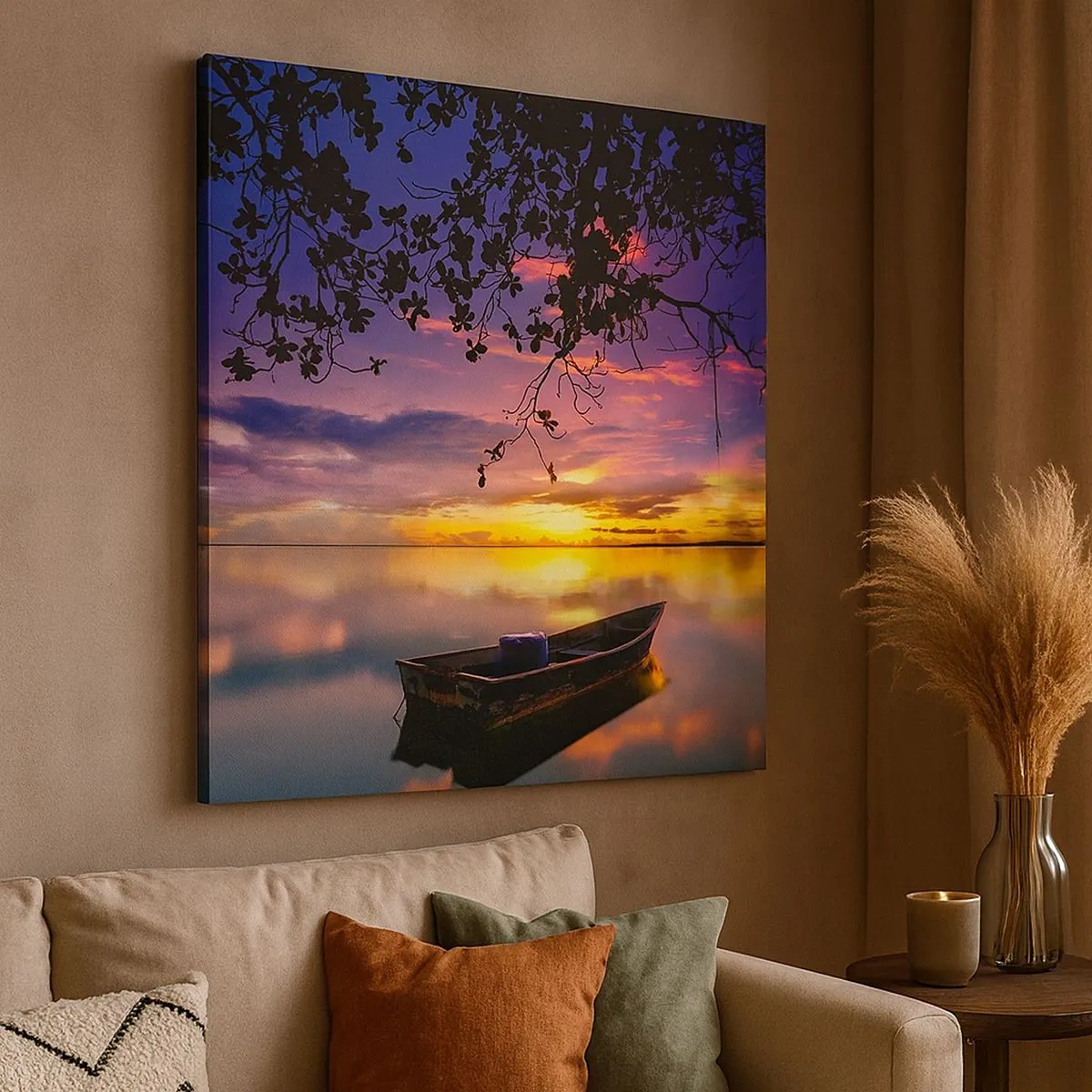 Quadro em tela - Parece que estás pendurado no meio do céu… - 30x30 cm