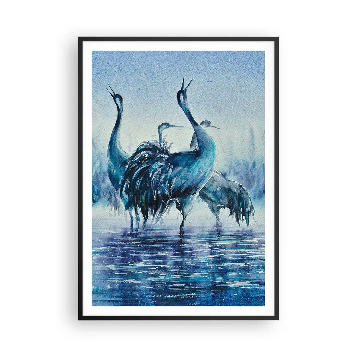 Pôster com moldura preta - Reunião matinal - 70x100 cm