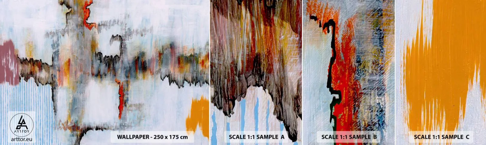 Amostra de Papel de Parede Standard Eco - Com um palito na água - Abstração, Pedaço, Padrão Moderno - 100x30 cm