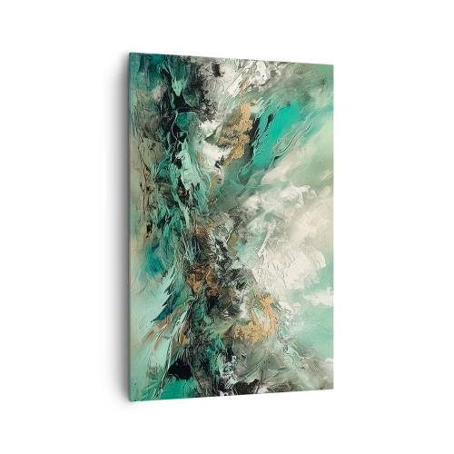 Quadro em tela - Surf esmeralda e preto - 80x120 cm