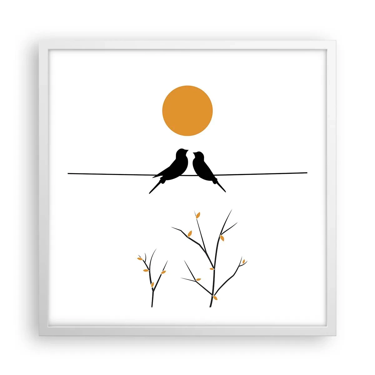 Pôster em moldura branca - A noite dos rouxinóis - 50x50 cm