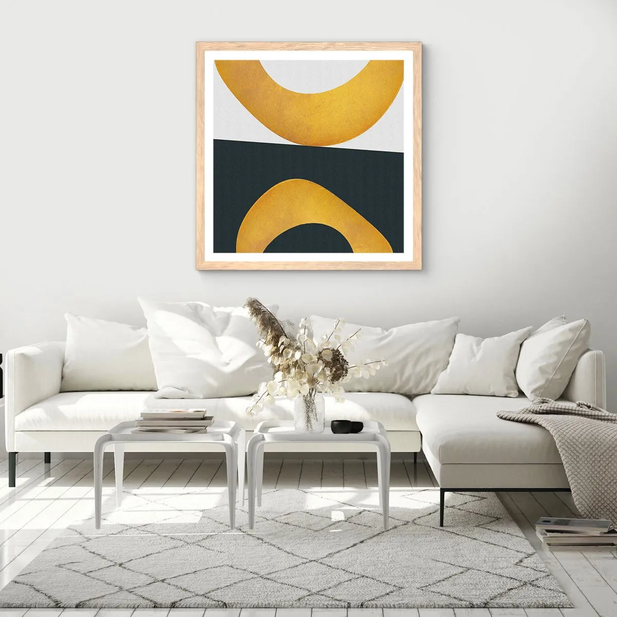 Pôster com moldura de carvalho claro - Primeiro: ouro - 60x60 cm