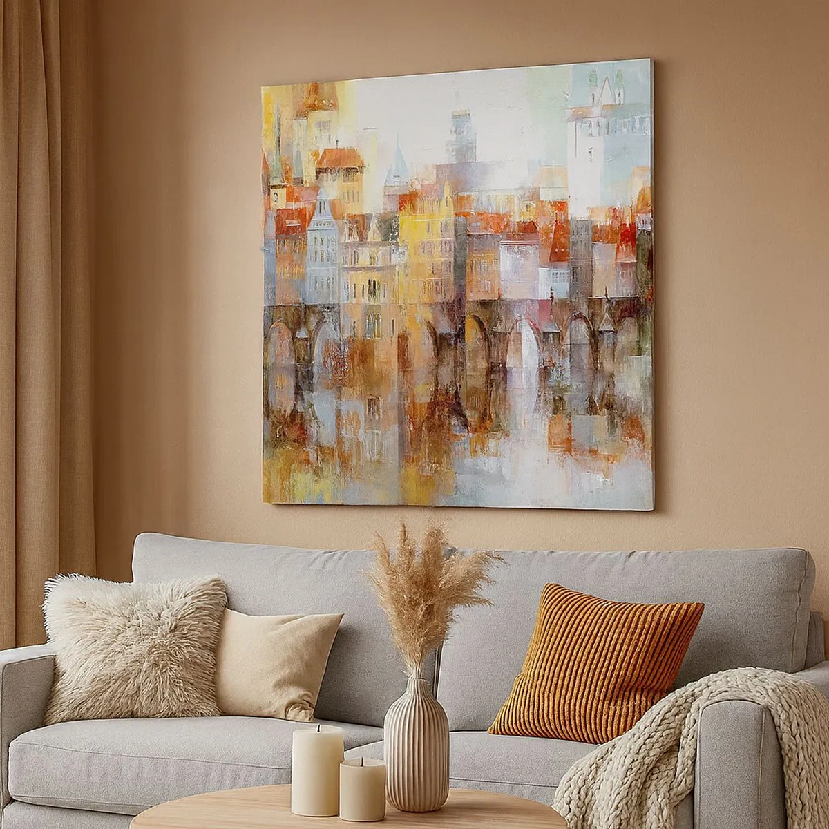 Quadro em tela - Debaixo da ponte também é bonito - 30x30 cm