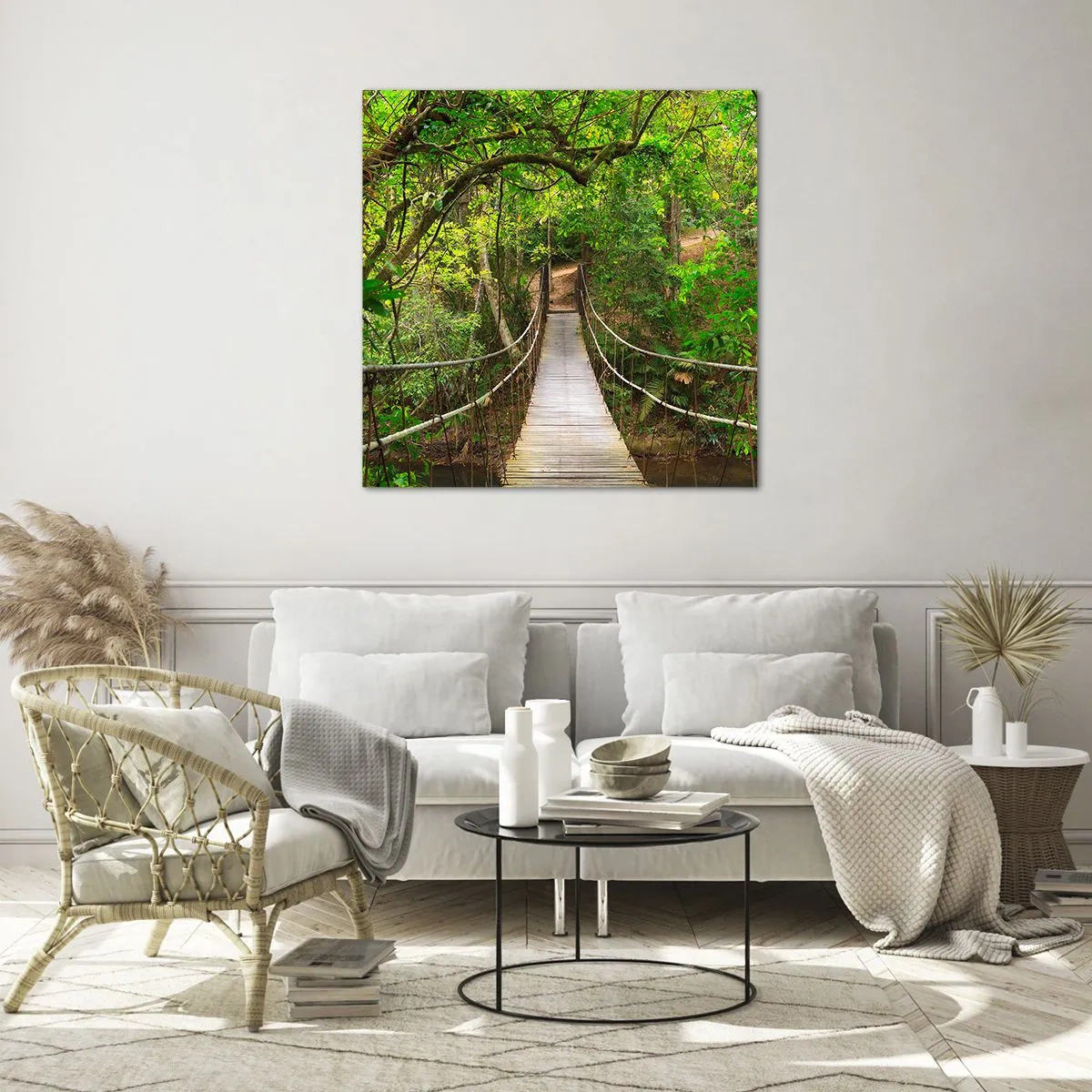 Quadro em vidro - Porque há uma videira a crescer no jardim - 70x70 cm