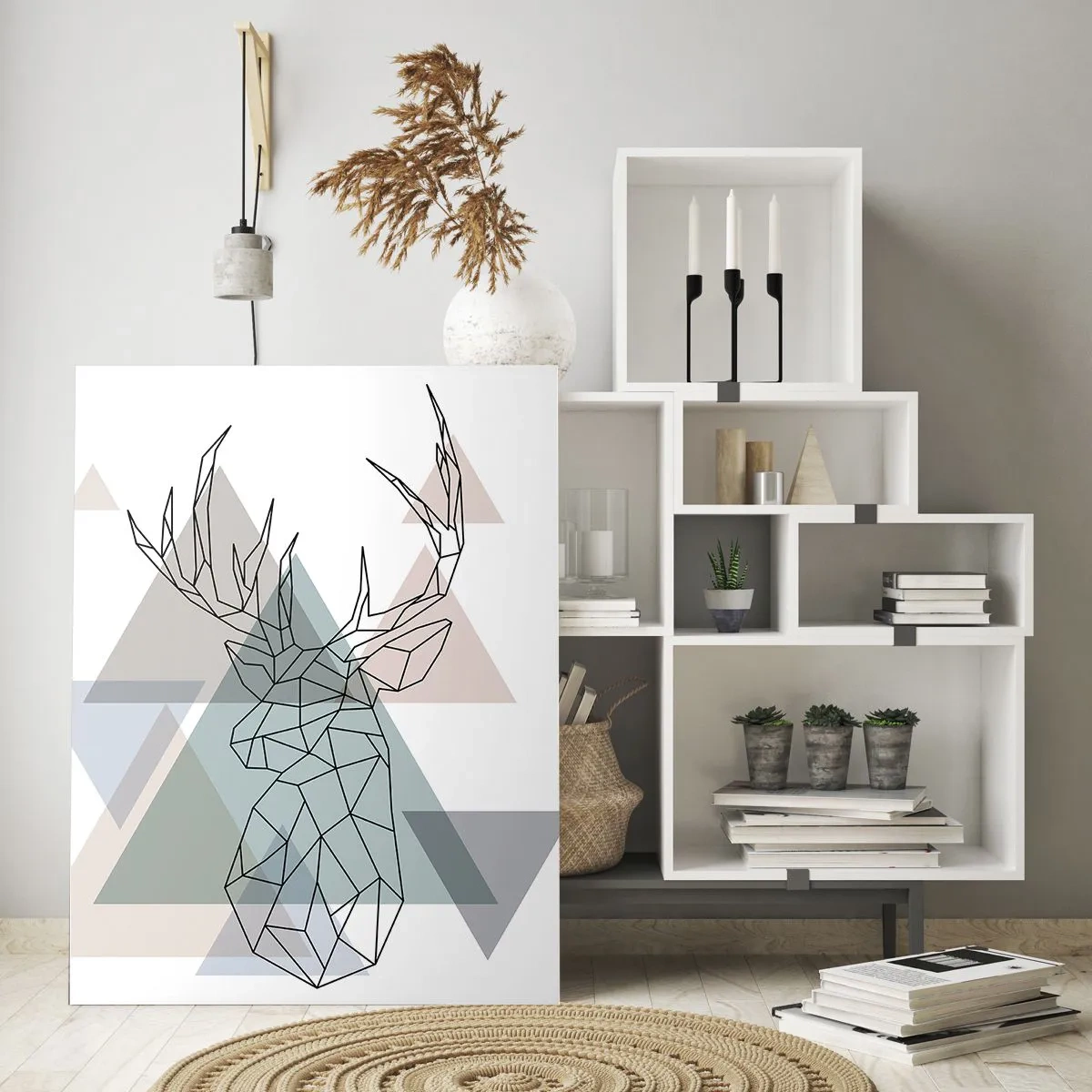 Quadro em vidro - Numa floresta geométrica - 50x70 cm