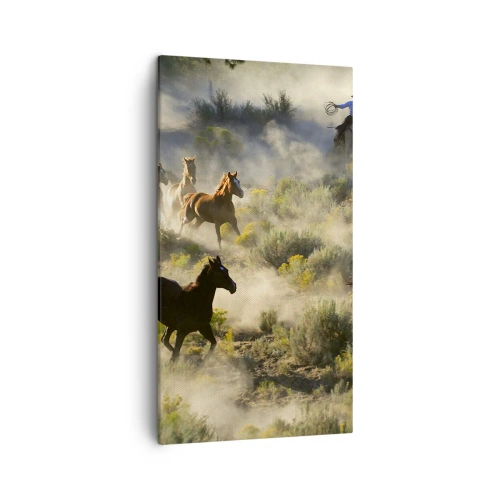 Quadro em tela - Competição - liberdade ou força masculina? - 45x80 cm