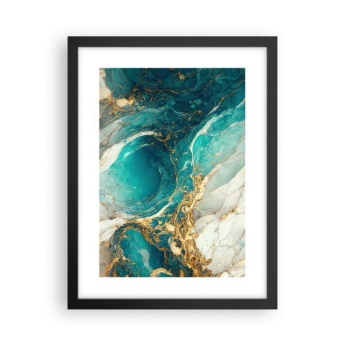 Pôster com moldura preta - Composição com veios d'ouro - 30x40 cm
