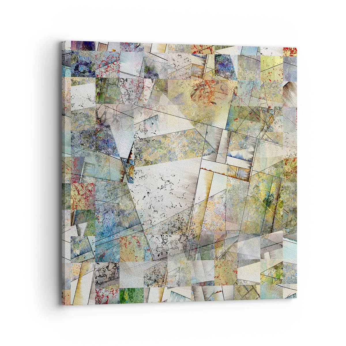 Quadro em tela - Embaralhamento geométrico - 70x70 cm