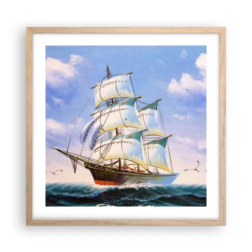 Pôster com moldura de carvalho claro - Orgulhosamente com o vento - 50x50 cm